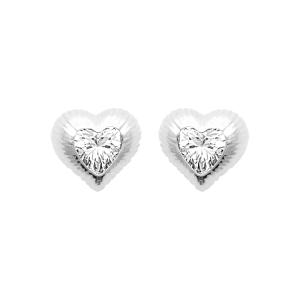 Boucles d’Oreilles CŒUR LUMINA – Argent 925 Rhodié