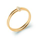 Bague LYVÉA – Plaqué Or 750 (3 MIC) & Zirconiums