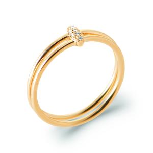 Bague LYVÉA – Plaqué Or 750 (3 MIC) & Zirconiums
