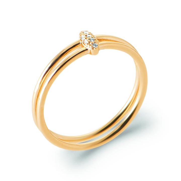 Bague LYVÉA – Plaqué Or 750 (3 MIC) & Zirconiums