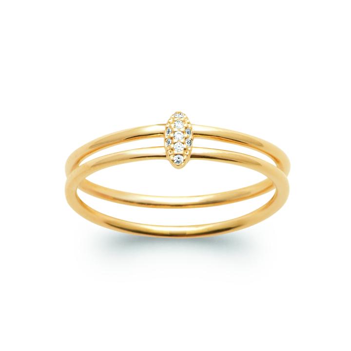 Bague LYVÉA – Plaqué Or 750 (3 MIC) & Zirconiums