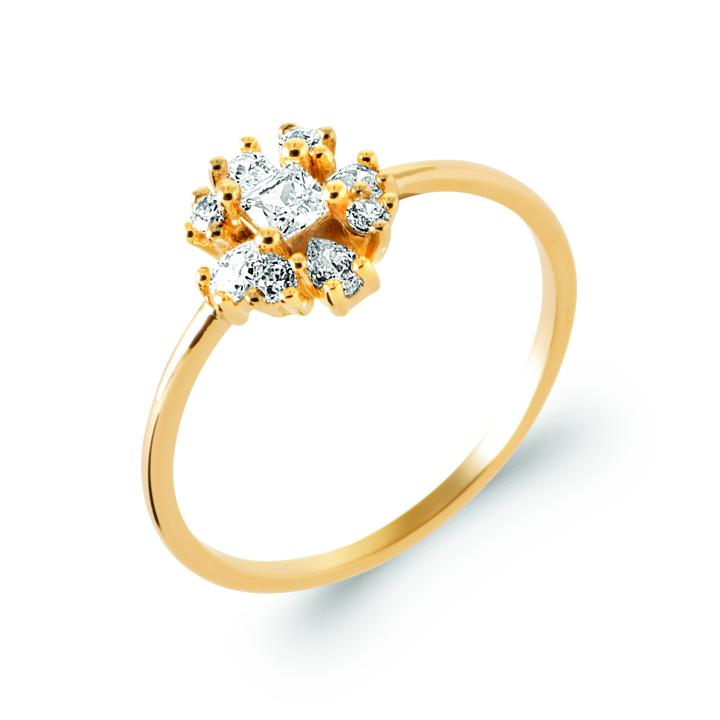 Bague ÉLYSIA – Plaqué Or 750 (3 MIC) & Zirconiums