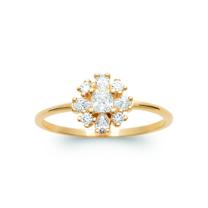 Bague ÉLYSIA – Plaqué Or 750 (3 MIC) & Zirconiums