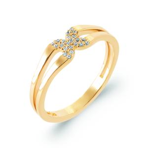SÉLINA – Bague Plaqué Or 750 (3 MIC) & Zirconiums