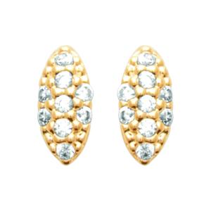 Boucles d’Oreilles LYVÉA OVA – Plaqué Or 750 (3 MIC) & Zirconiums