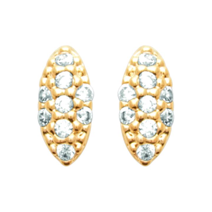 Boucles d’Oreilles LYVÉA OVA – Plaqué Or 750 (3 MIC) & Zirconiums