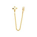 ZÉLORA – Boucles d’Oreilles Chaîne Plaqué Or 750 (3 MIC) & Zirconiums