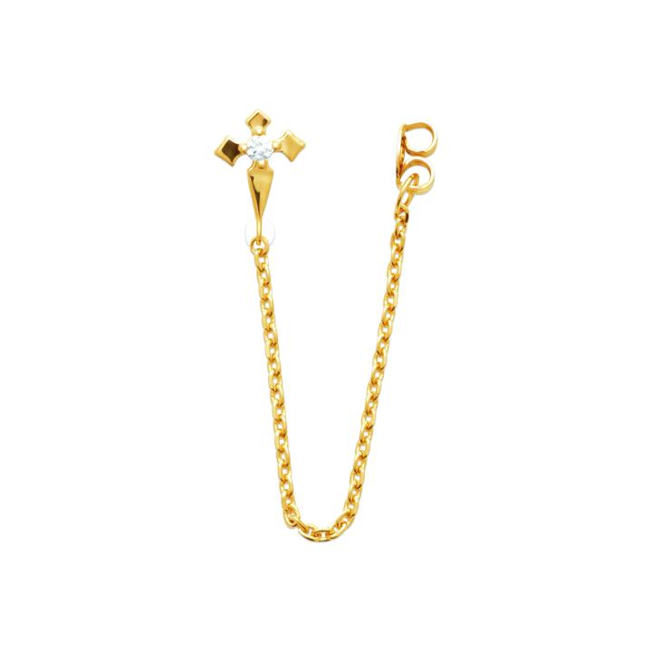 ZÉLORA – Boucles d’Oreilles Chaîne Plaqué Or 750 (3 MIC) & Zirconiums