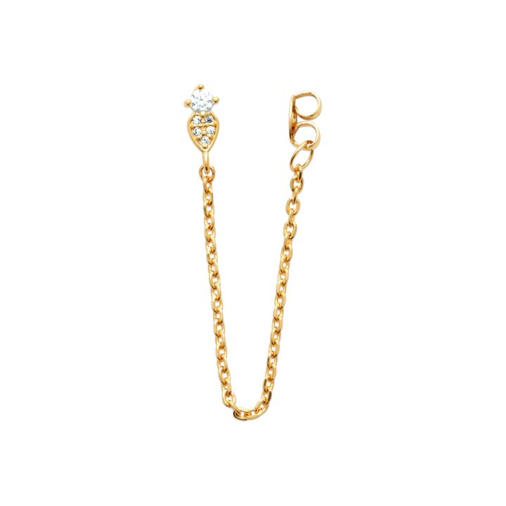 LYSÉRA – Boucles d’Oreilles Chaîne Plaqué Or 750 (3 MIC) & Zirconiums