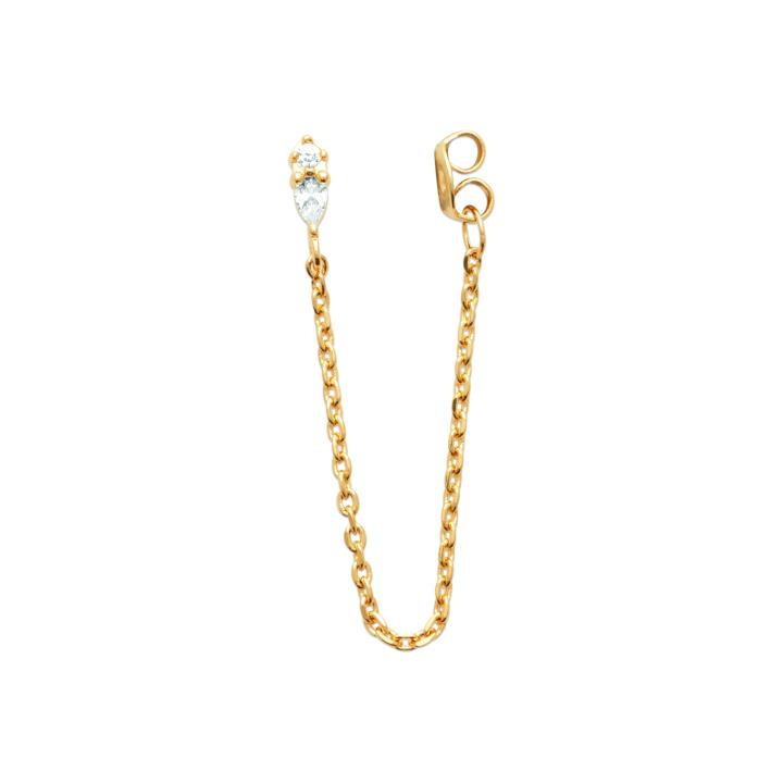 AVÉRIA – Boucles d’Oreilles Chaîne Plaqué Or 750 (3 MIC) & Zirconiums