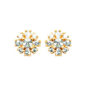 Boucles d’oreilles ÉLYSIA – Plaqué Or 750 (3 MIC) & Zirconiums
