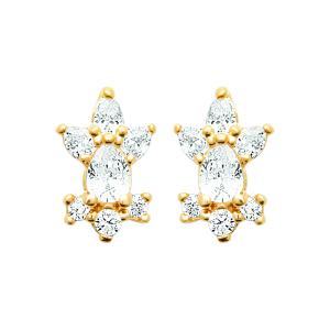 Boucles d’oreilles LYORÉA – Plaqué Or 750 (3 MIC) & Zirconiums
