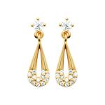 SÉLINA – Boucles d’Oreilles Plaqué Or 750 (3 MIC) & Zirconiums