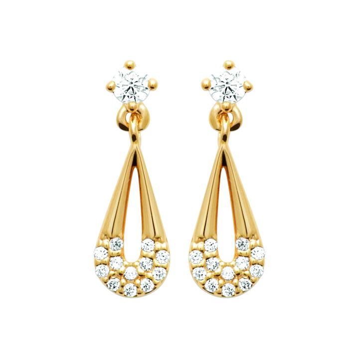 SÉLINA – Boucles d’Oreilles Plaqué Or 750 (3 MIC) & Zirconiums