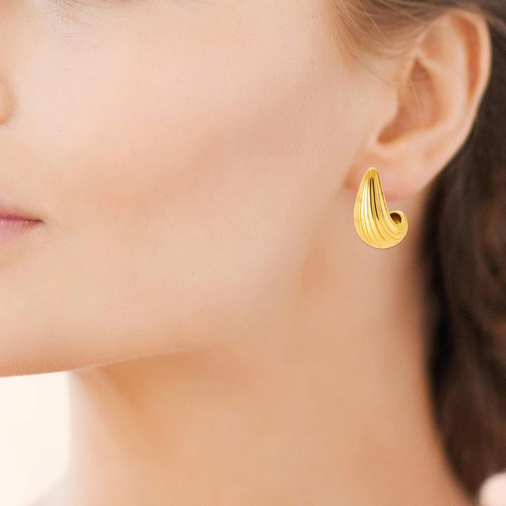 Boucles d’Oreilles SOLÉNA – Acier Inoxydable Doré
